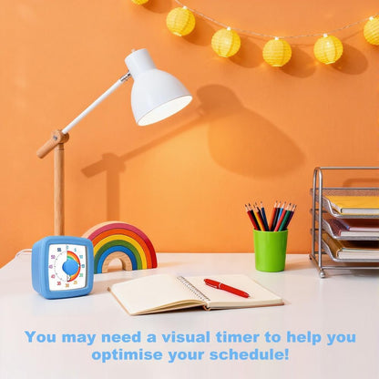 Visual Timer for Kids & Adults, 60 Minute Rainbow Countdown Timer, Time Management Tool for Classroom, Home, Kitchen, Office, School (Green-Round-Rainbow)