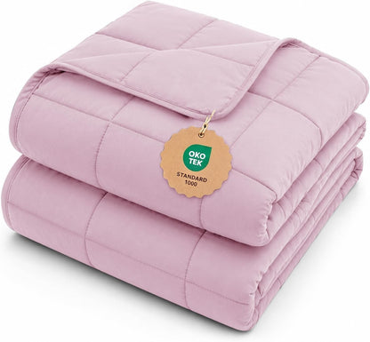 L'AGRATY Weighted Lap Pad 7lb: Small Weighted Blanket for Adults - Cooling Portable Travel Blanket for Relaxation Sleeping - Washable All-Season (29" x 24")