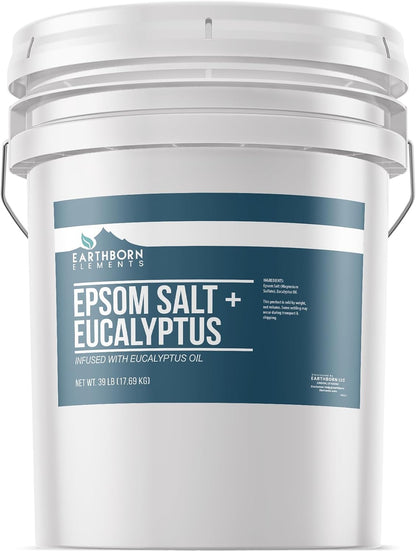 Earthborn Elements Epsom Salt (1 Gallon), Resealable Bucket, Magnesium Sulfate Soaking Solution, All-Natural