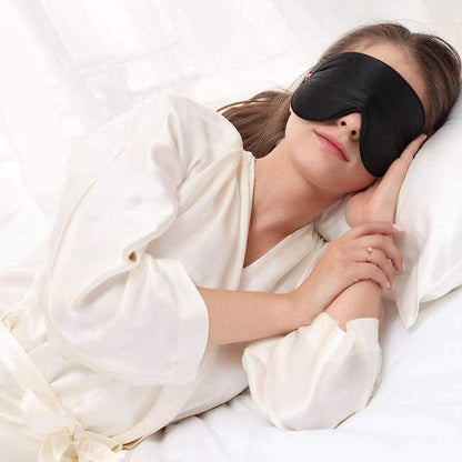 Alaska Bear Sleep Mask Silk Eye Cover with Shaped Pad, Machine Washable | Pressure-free Sleeping, Foam Insert, Upgrade Contour Over Conventional Flat Satin Eye Masks