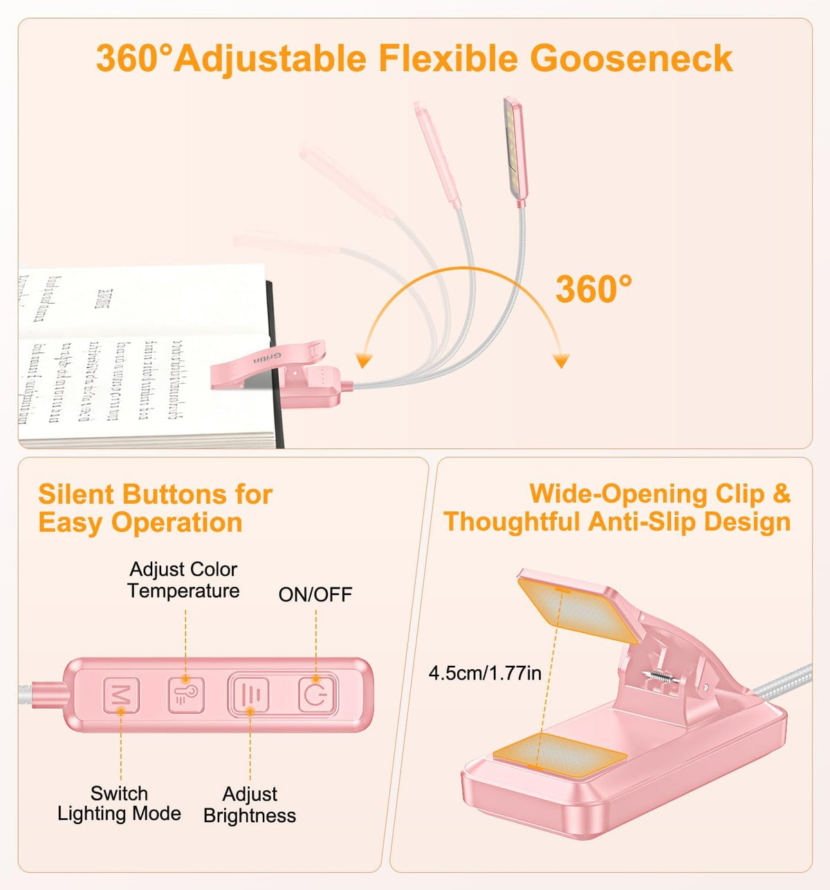 Gritin 2026 Gen 2 Book Light for Reading- 30 Eye Caring Full Spectrum LED