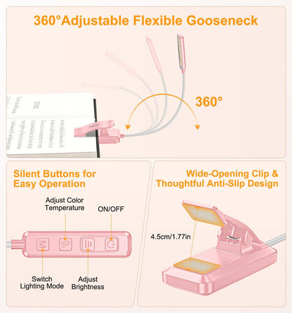 Gritin 2026 Gen 2 Book Light for Reading- 30 Eye Caring Full Spectrum LED