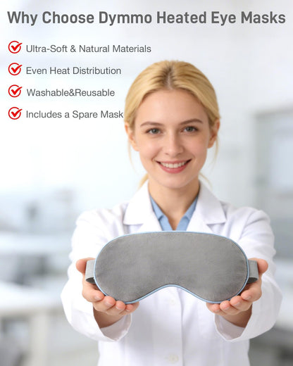 Warm Compress for Eyes - Microwavable Eye Mask with Moist Heat Relief for Eye Comfort & Relaxation, Includes 2 Washable Covers & 1 Eye Heating Pad