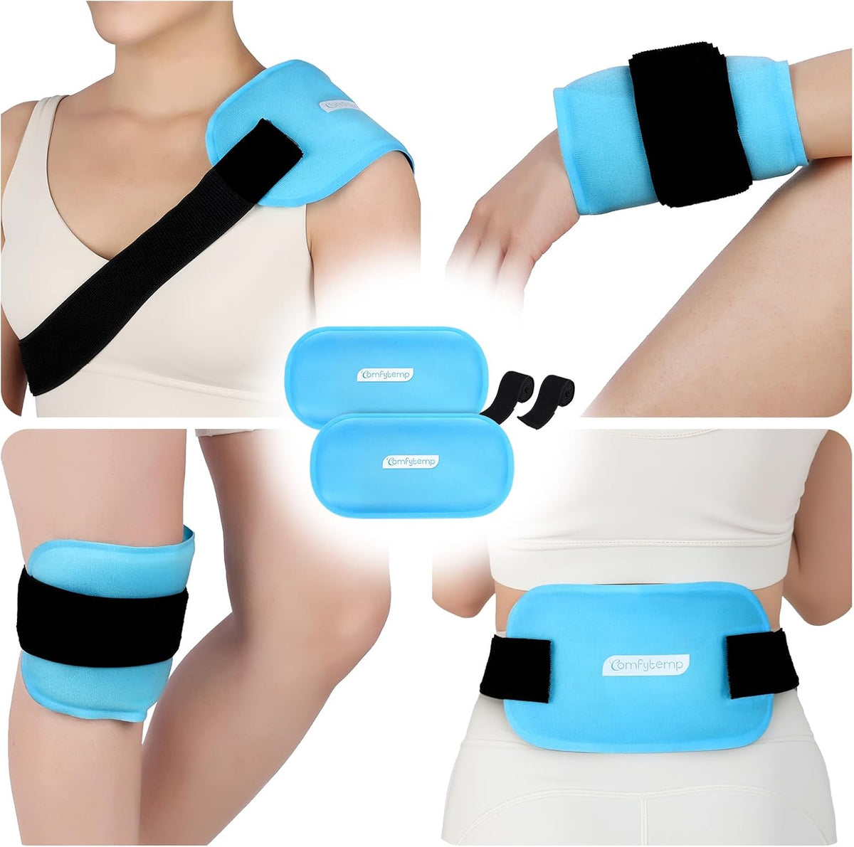 Comfytemp Gel Ice Packs for Injuries Reusable, Hot Cold Compress Ice Packs