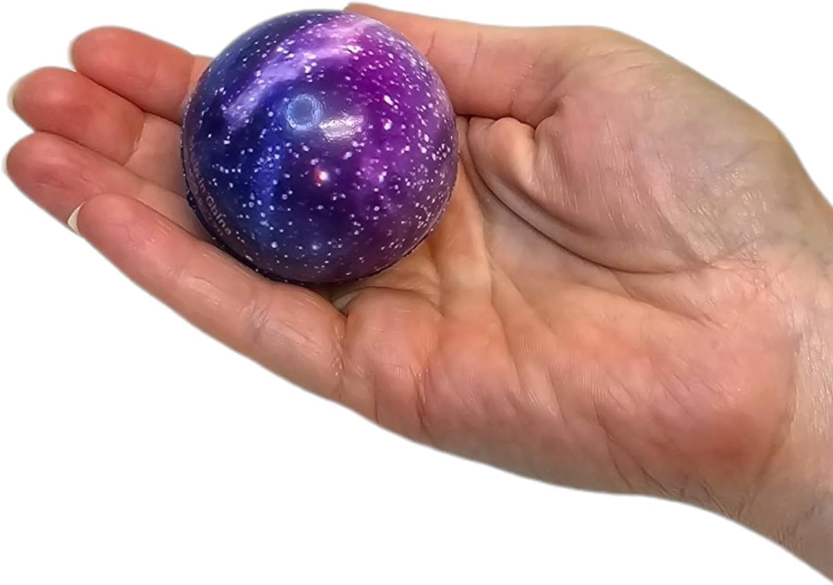 Zugar Land Galaxy Foam Stress Relief 2" Balls (4 Pack) Squeeze Relaxable Stress Relief for Kids and Adults Calming Figdet Toy Autism ADHD Fun Soft Toys for Party Favors (4 Balls)