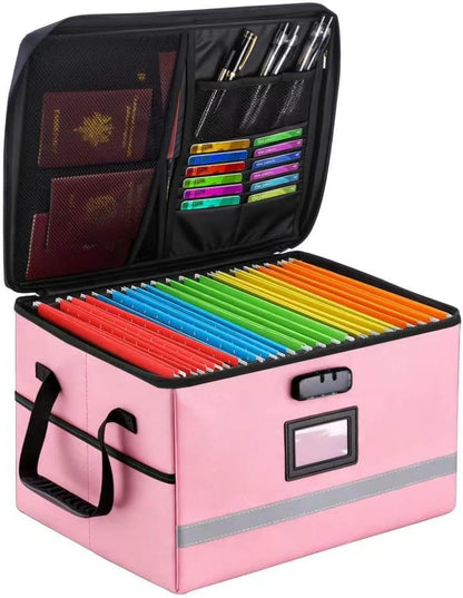 EXLIFBAG Fireproof File Organizer with Lock, 1 Layer