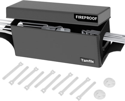 Tamfile Cable Management Box, Fireproof Foldable Cord Organizer and Cover