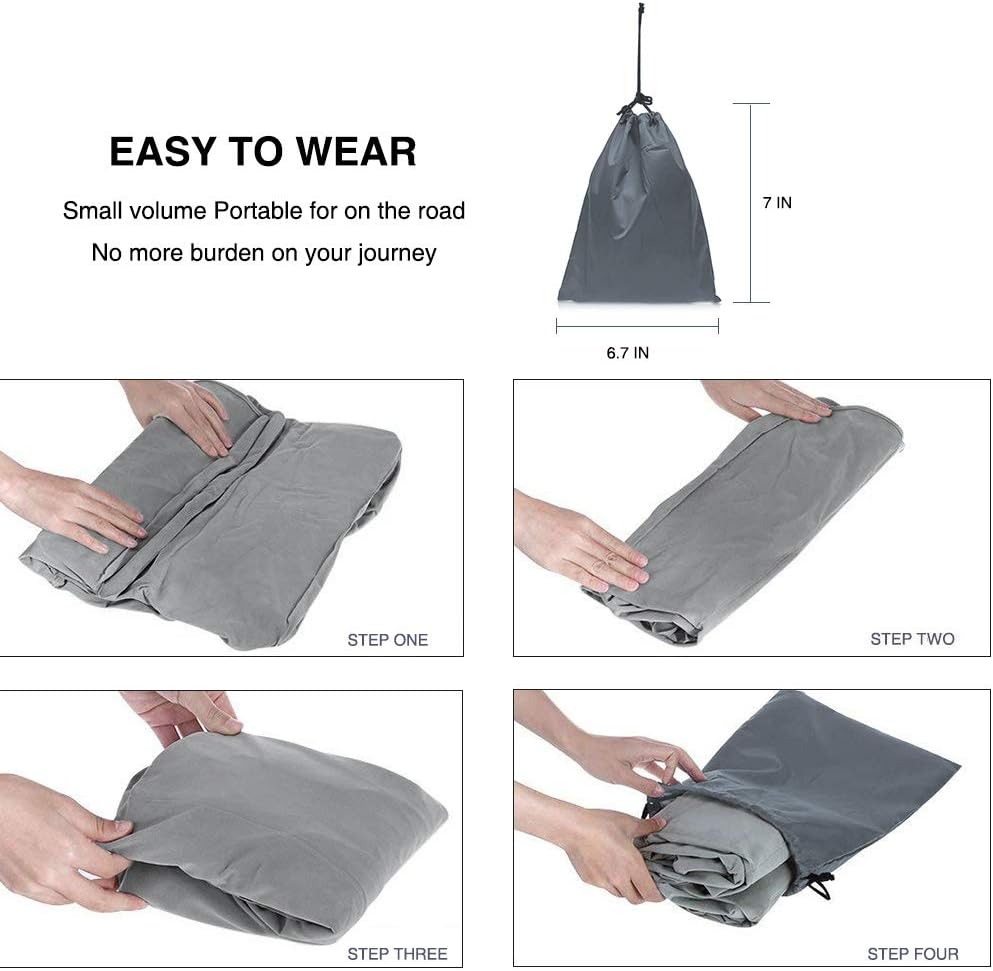 ZIQIAN Inflatable Travel Foot Rest Pillow, Adjustable 3-Layer Height