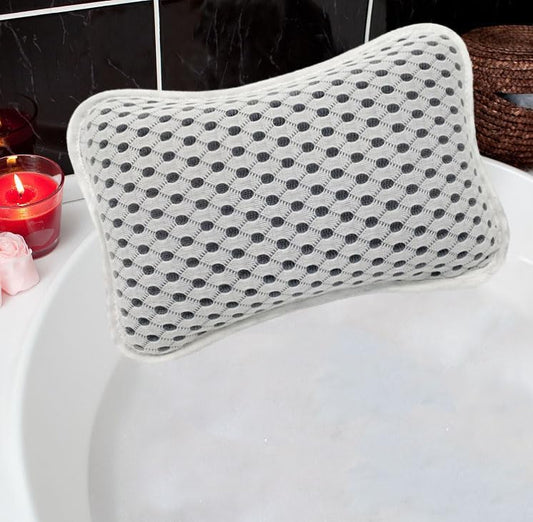 Bath Pillows for tub,Home Spa Pillows for Bathtub, Hot Tub,Head and Neck Support with 2 Strong Suction Cups,White