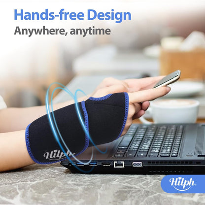 Hilph Wrist Ice Pack Wrap for Carpal Tunnel Relief, FSA Eligible HSA, Reusable Wrist Hot & Cold Therapy Brace for Hand Injuries, Arthritis, Tendonitis, Surgery Recovery Items Gifts Men Women, Blue