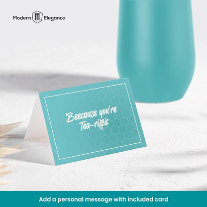 Modern Elegance Tea Tumbler Gift Set for Women, Teal