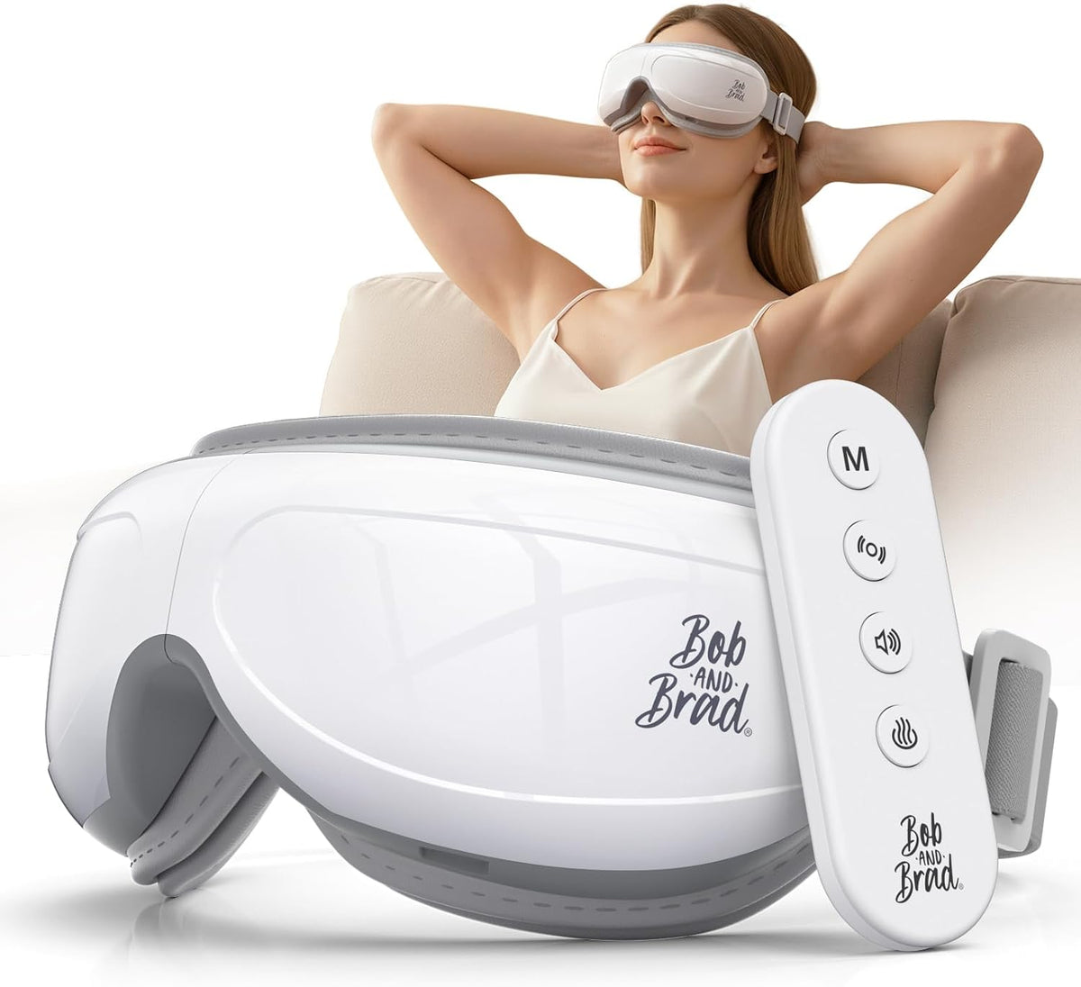 BOB AND BRAD Eye Massager with Heat and Cooling, FSA Eligible HSA Birthday Gifts for Women Men, Heated Eye Massager for Migraine, Heated Eye Mask for Dry Eye Head Tension and Stress Relief
