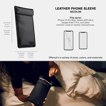 SLNT Faraday Phone Sleeve - Signal Blocking Pouch (Black, Medium)