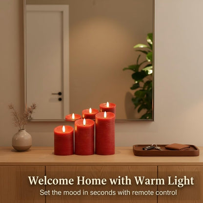 ANGELLOONG Flickering Flameless Candles, Realistic Battery Operated Candles with Remote and Timer, Set of 3 LED Candles for Fall Room Home Wedding Decor Centerpieces Table Party Christmas Decorations