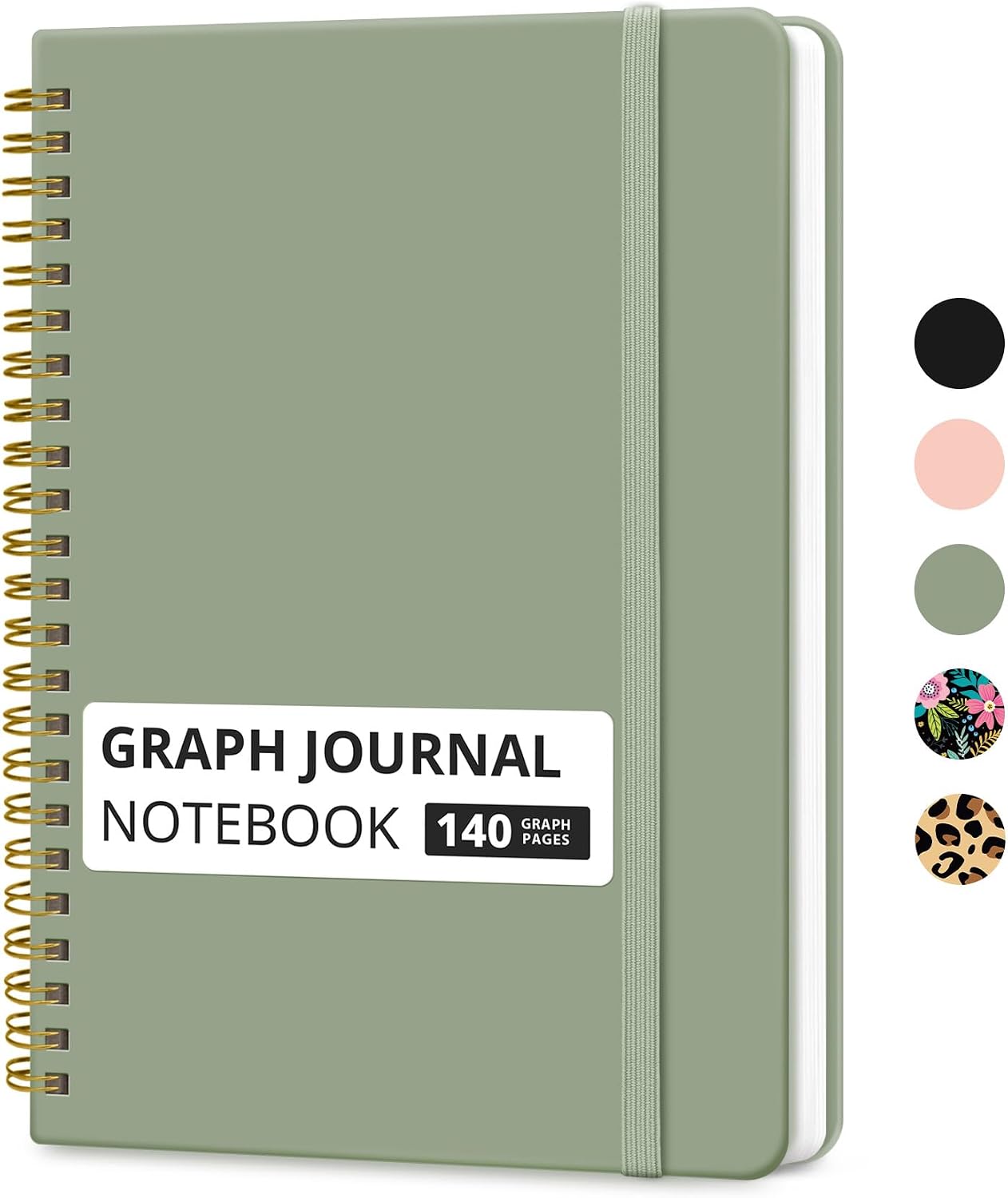 Taja Lined Spiral Journal Notebook for Women & Men, 140 Pages, College Ruled Hardcover Notebook for Work & Note Taking, Journals for Writing, A5(5.7" x 7.9") - Green
