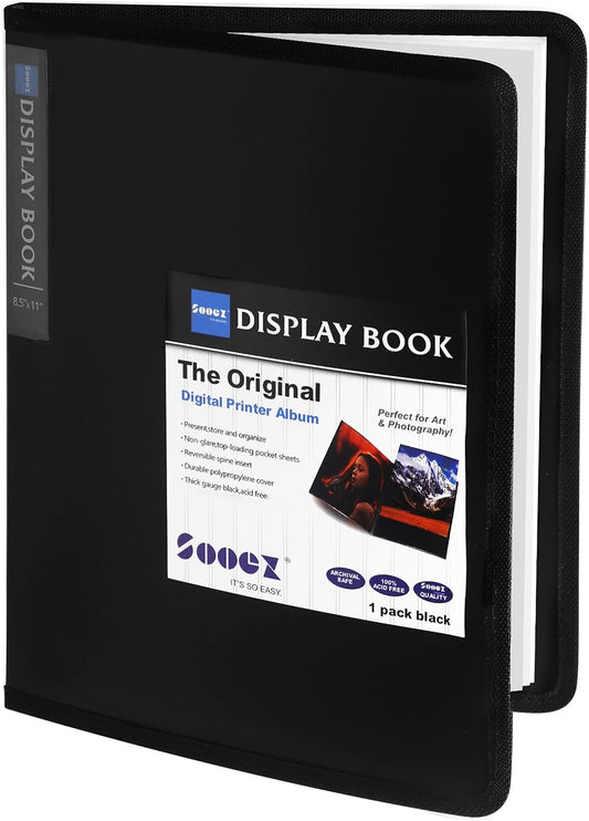 Sooez 30-Pocket Binder with Plastic Sleeves 8.5x11,Heavy Duty Art Portfolio