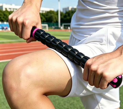 Muscle Roller Stick - A Full-Body Massage Roller that Can Relieve Muscle Soreness, Cramps and Tension After Exercise. It is a Handheld Physical Therapy and Recovery Tool（Black and Purple）