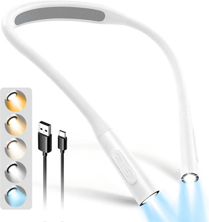 Glocusent Neck Book Light, Rechargeable Neck Lights for Crafts Reading