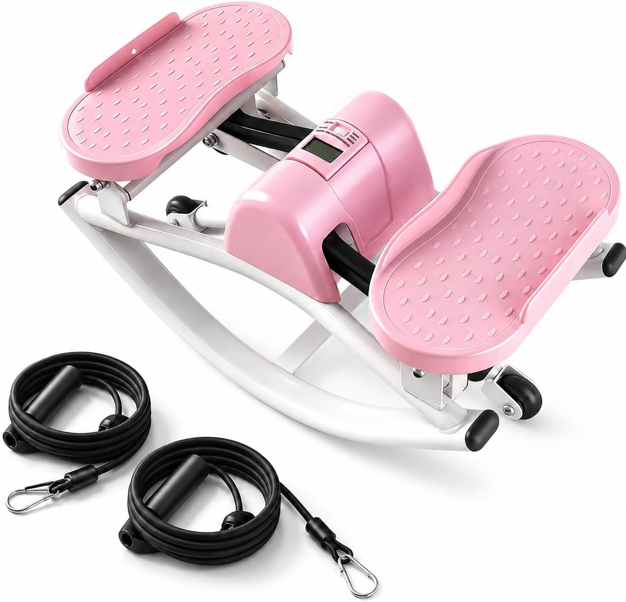 Rock Stepper for Exercise at Home, Rocking Stepper Side to Side with Resistance Bands & Digital Display, 300 LBS Capacity Full Body Workout Low-Impact Knee-Friendly Anti-Slip Side Stepper