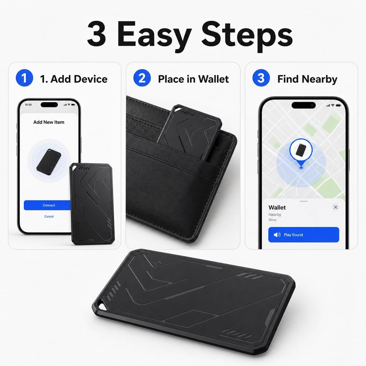Ablink Wallet Tracker Card, Works with Apple Find My, MFi Certified