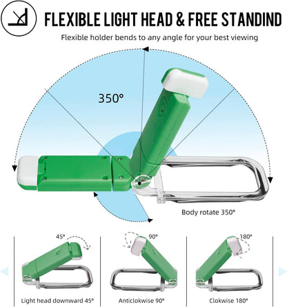 EGWASER Book Reading Light, Portable USB Rechargeable LED Clip on Book Lights for Reading in Bed, 3 Brightness Adjustable Dimmable Bookmark Light for Eye-Protection, Reading Lamp (White)