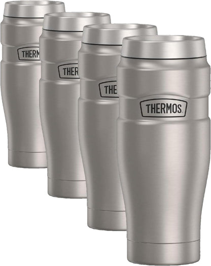THERMOS Stainless King Vacuum-Insulated Travel Tumbler, 16 Ounce, Matte Steel