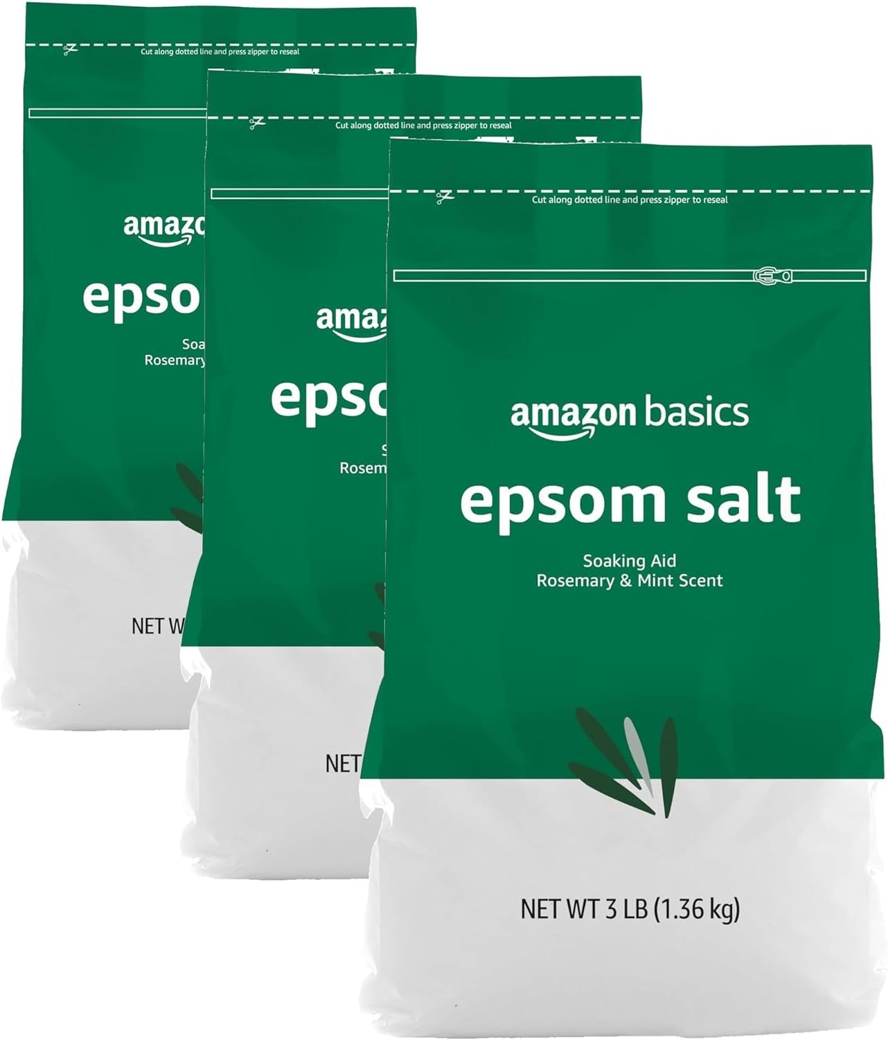 Amazon Basics Epsom Salt Soaking Aid, Lavender Scented, Relax & Relief, Resealable, 3 Pound, 1-Pack (Previously Solimo)