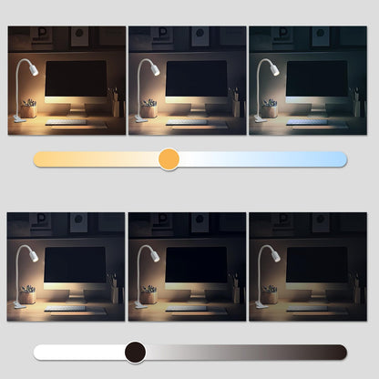 DAMI LED Reading Light for Bed Headboard – Dimmable Clip-On Book Light with Flexible Gooseneck, Adjustable Color Temperature (3000/4000/6000K), USB-Powered Desk Lamp for Dorms and Home