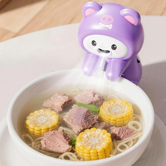 Cooling Clip-On Mini Fan, Cute Animal Food Cooling Fan (White)