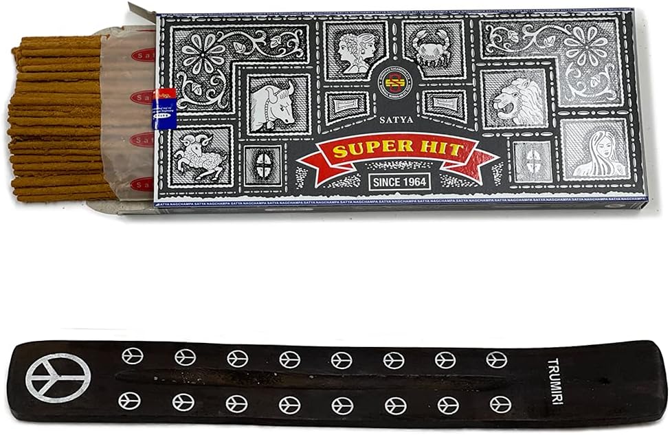 TRUMIRI Incense Stick Holder Bundle with Satya Sai Baba Nagchampa 250g Bulk Incense Sticks Nag Champa Agarbatti - Pack of 1 (Approx 250 Insence-Sticks)