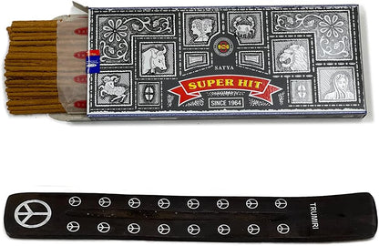 TRUMIRI Incense Stick Holder Bundle with Satya Sai Baba Nagchampa 250g Bulk Incense Sticks Nag Champa Agarbatti - Pack of 1 (Approx 250 Insence-Sticks)