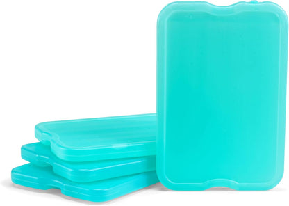 Cool Coolers by Fit & Fresh 4 Pack XL Slim Ice Packs, Quick Freeze Space Saving Reusable Ice Packs for Lunch Boxes or Coolers