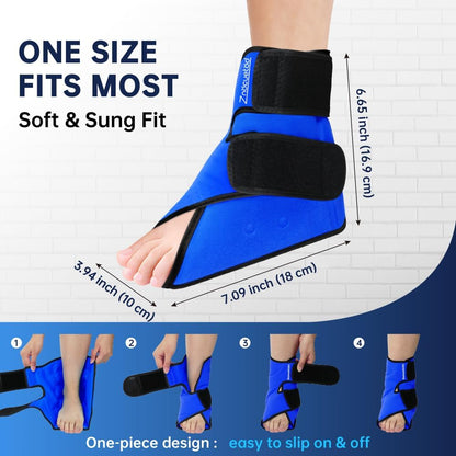 Ankle Ice Pack Wrap for Heel Swelling Pain Relief Reusable Gel Hot Cold Compress for Achilles Tendonitis Plantar Fasciitis, Post-Surgery, Sports Injury(1pcs,Blue)