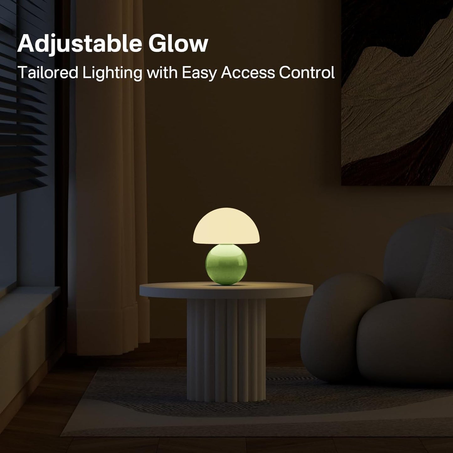 Dawnwake Mushroom Lamp Table Lamp for Bedroom,Desk Bedside Small Lamps for Living Room Night Stands,Mushroom Decor Cute Mini Modern Mid Century Lamps,Unique Aesthetic Home Living Room Decor(White)