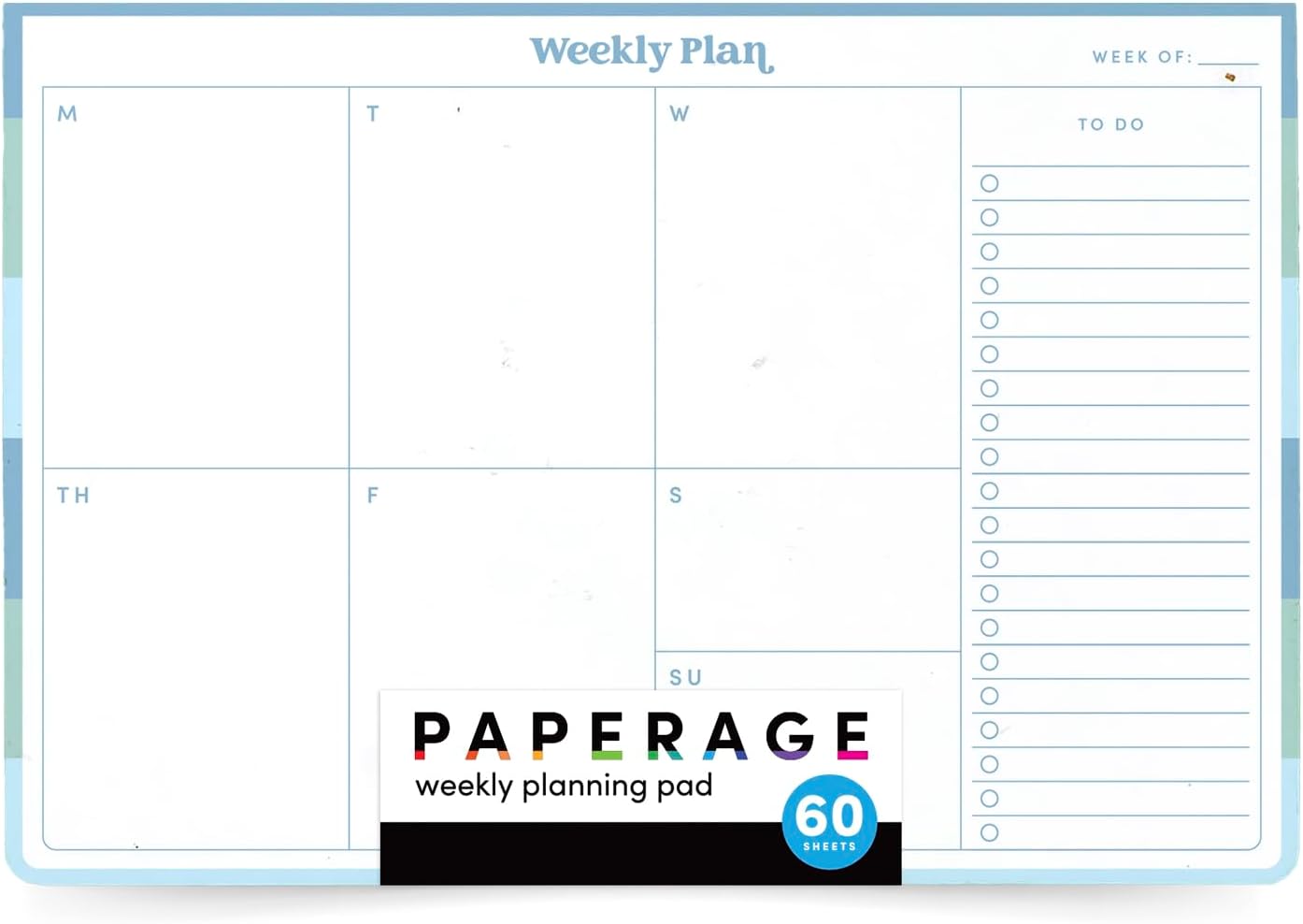 PAPERAGE To Do List Notepad, Daily To Do List Notebook, 60 Double-sided Tear-off Sheets, 1 Pack, 6.5" x 9.5", Undated Daily Planner Checklist for Office, School or Home (Pastel Rainbow Stripe)