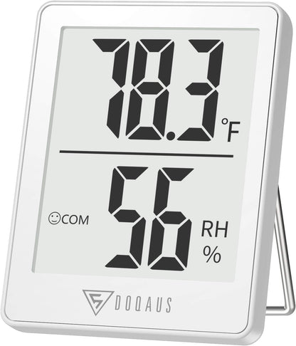 DOQAUS Digital Hygrometer Indoor Thermometer Humidity Meter Room Thermometer with 5s Fast Refresh Accurate Temperature Humidity Monitor for Home, Bedroom, Baby Room, Office, Greenhouse, Cellar (Black)