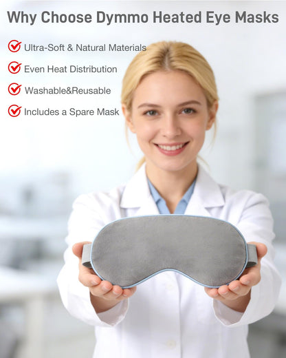 Warm Compress for Eyes - Microwavable Eye Mask with Moist Heat Relief for Eye Comfort & Relaxation, Includes 2 Washable Covers & 1 Eye Heating Pad