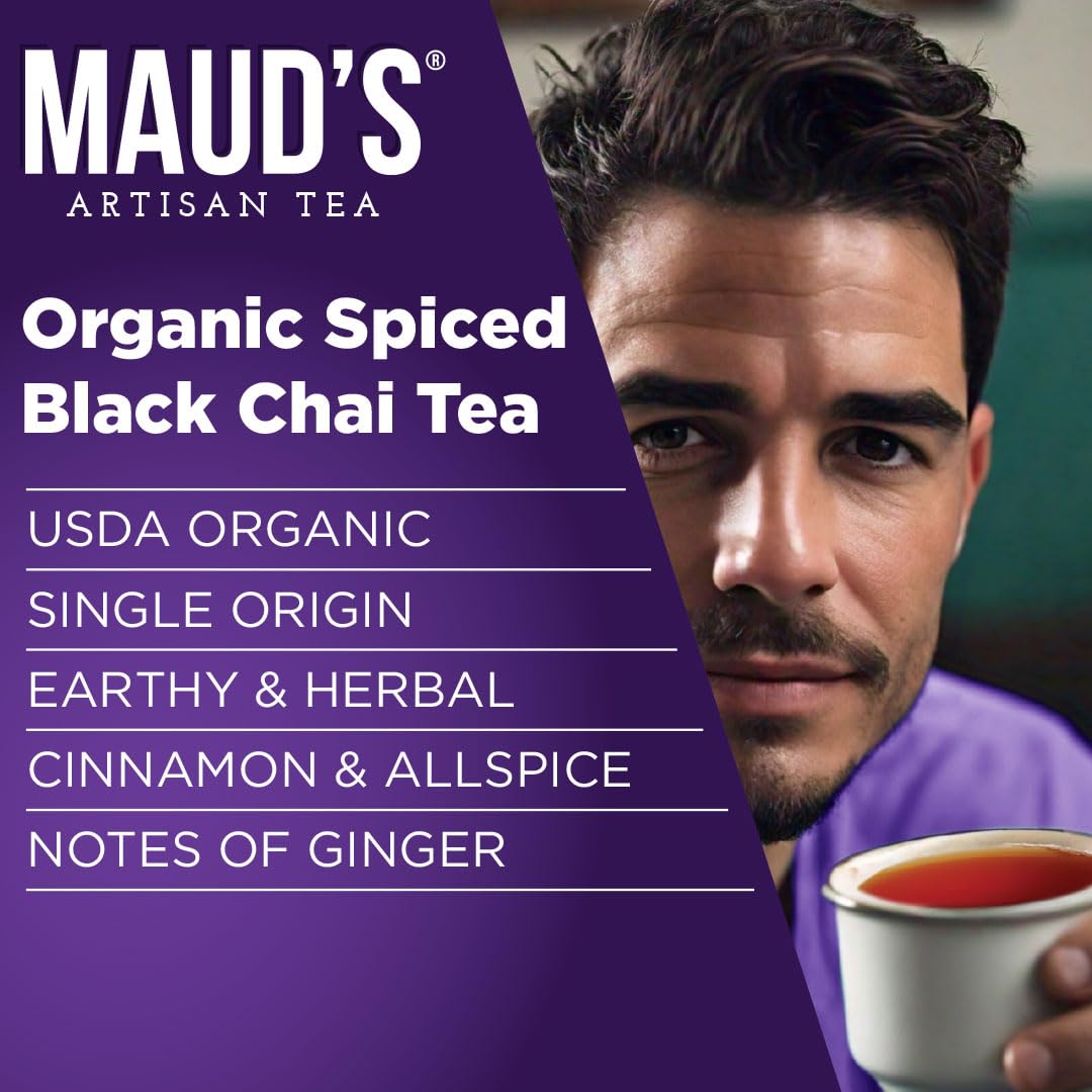 Maud's Organic Chamomile Lavender Tea Pods, 24 ct, Single Serve Pods – 100% Gourmet Blended Tea Leaves, Compatible with Keurig K Cups Maker