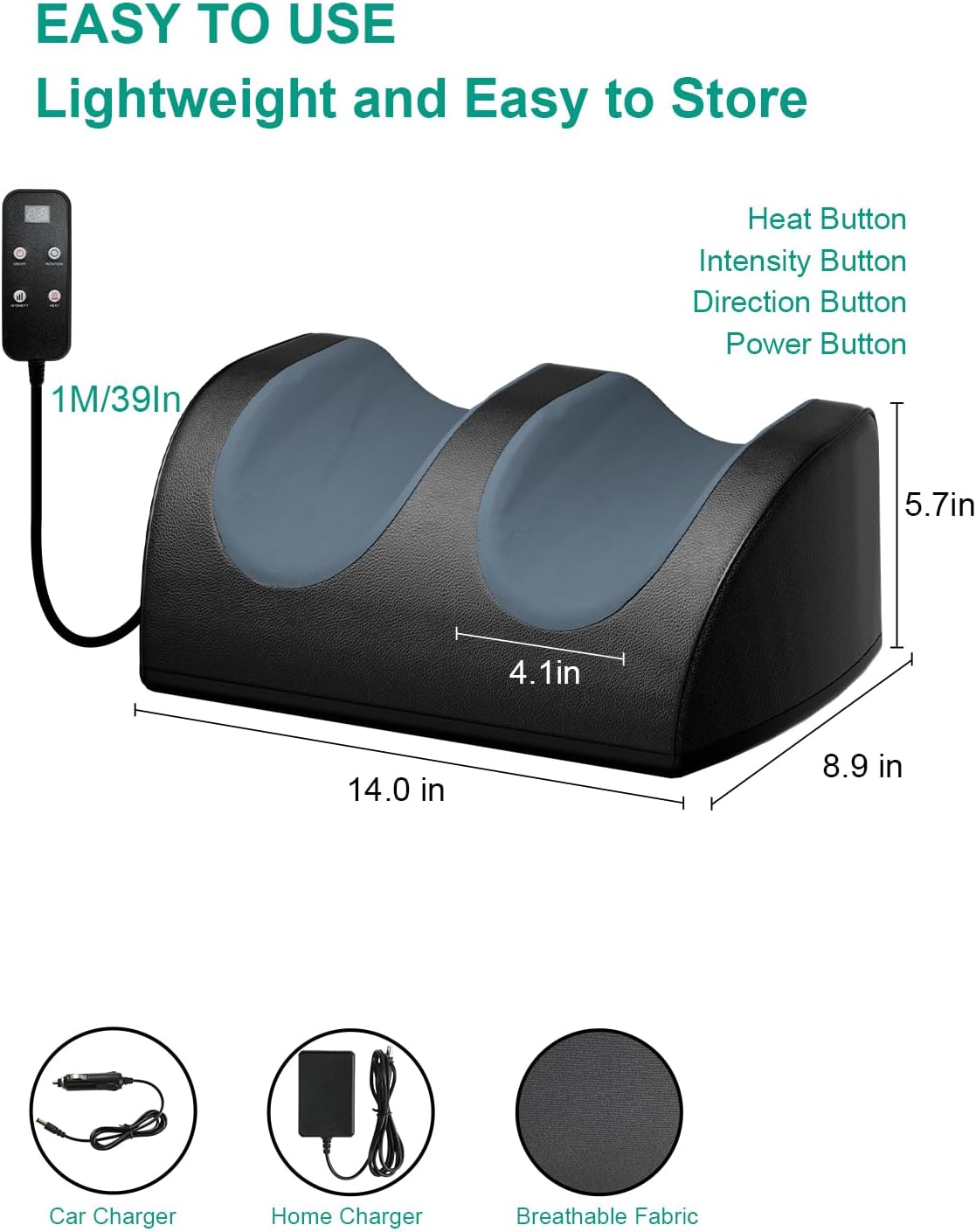 LINGTENG Shiatsu Foot Massager with Heat, FSA Eligible HSA Foot Massager for Foot Massage and Calf Massage, Foot and Calf Massager with Roller, Gifts for Mom & Dad, Fathers & Mothers Day Gifts