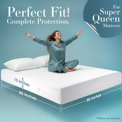 Utopia Bedding Mattress Protector Zippered Twin XL Size, 100% Waterproof Bed Bug and Dust Mite Proof Mattress Encasement, Absorbent 6 Sided Mattress Cover