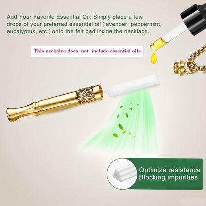 Quit Smoking Aid Necklace Stainless Steel Aromatherapy Diffuser (Rainbow)