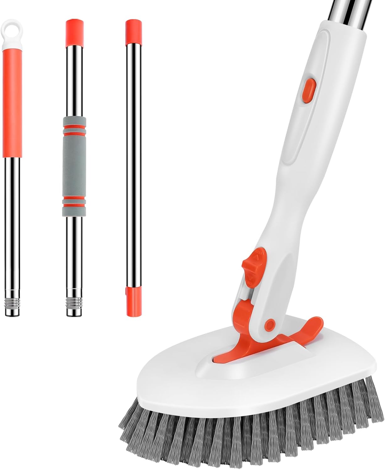 SetSail Tile Tub Scrubber Brush 3-in-1 Shower Scrubber with 52-inch Adjustable Long Handle Shower Cleaner Brush and 3 Detachable Replacement Brush Heads for Cleaning Bathroom Kitchen Walls Tub Tile