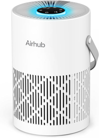 Air Purifier for Bedroom Home, Covers Up to 880 Ft², True HEPA Quiet 3-in-1 Air Purifiers Filter, 20dB Sleep Mode, Air Cleaner, 360° Intake, Remove Dust, Smoke, Pet Dander & Odors, White