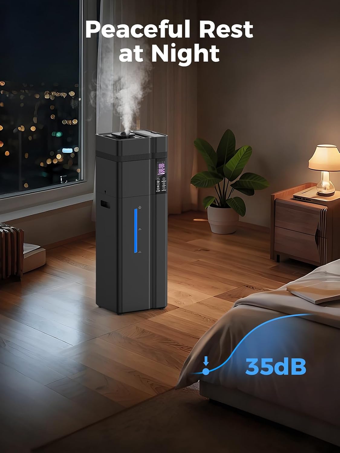 13L/3.43Gal Humidifier Large Room, 800ft² Coverage, 100H Runtime, Auto Humidity Control, Top Fill, Humidifiers for Bedroom, 35dB Quiet, Sleep Mode, Aroma Diffuser, 24H Timer, Auto Shut-off Protection