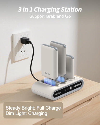 GOODaaa Portable Charger, 10000mAh Slim Power Bank Built in Cables