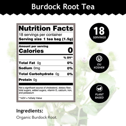 Buddha Teas Organic Burdock Root Tea - Herbal Tea, Caffeine Free