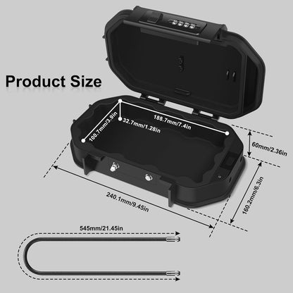 Diyife Portable Safe Box, [Waterproof] Travel Safe Lock Box with Code, 4 Digit Combination Lock Anti-Theft Lock Box with Removable Chain, Portable Lockbox for Beach Outdoor Dorm Hotel Home