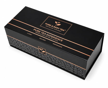 Pure And Easy Tea, Premium Tea Flight Gift Set, 30 Individual Loose Leaf Tea Packets, 10 Blend Tea Sampler, Herbal & Caffeinated Variety Pack, Luxury Gift Box, Makes 60 Cups