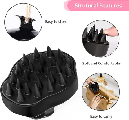 URTHEONE Soft Silicone Hair Scalp Massager Shampoo Brush for Wet Dry Oily Curly Straight Thick Thin Rough Long Short Natural Men Women Kids Pets Hair Care Tools（Pink