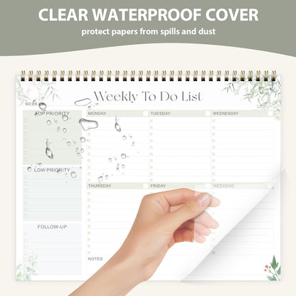 Weekly To Do List Notepad, Undated Planner with 52 Sheets (8.5''x11'') | Desk Accessories and Supplies, Women & Man, Home School & Work